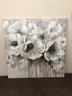 Large Floral Canvas Wall Art