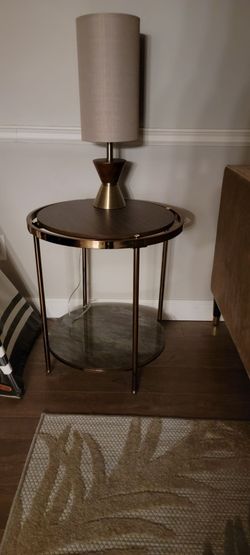 2 mid century modern living room end tables