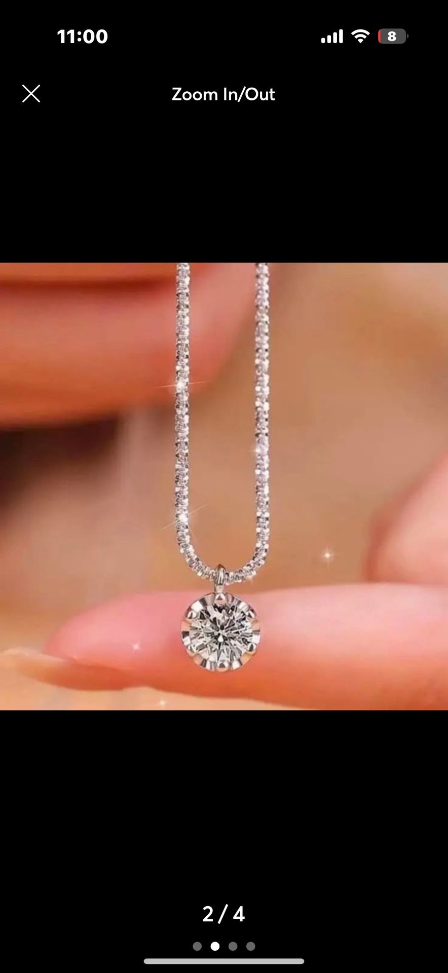 Solitaire Moissonaite Diamond Necklace 1CT