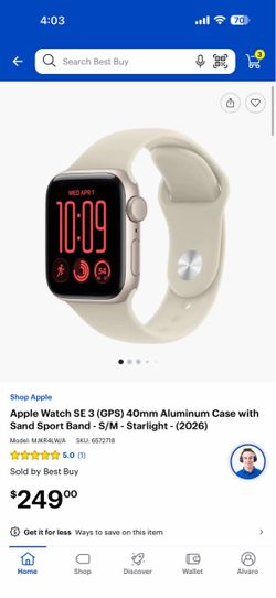 New apple watch SE 3 starlight 40mm
