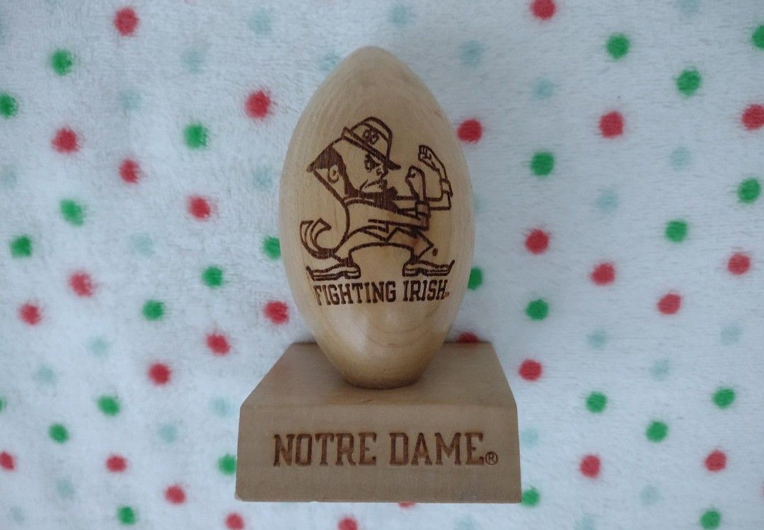 University of Notre Dame Grid Works USA Hand Made Engraved Solid Maple Football