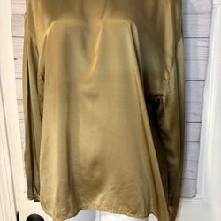 Ellen Tracy Gold Satin Blouse
