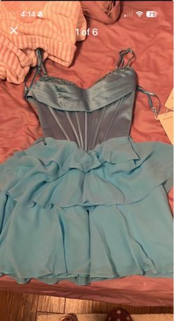 Stacees homecoming blue beautiful dress