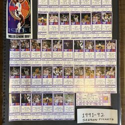 Phoenix Suns 1991-92 Season Ticket Stubs + NBA Draft Reception Ticket