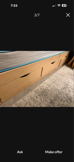 Free bed frame with storage and mattress
