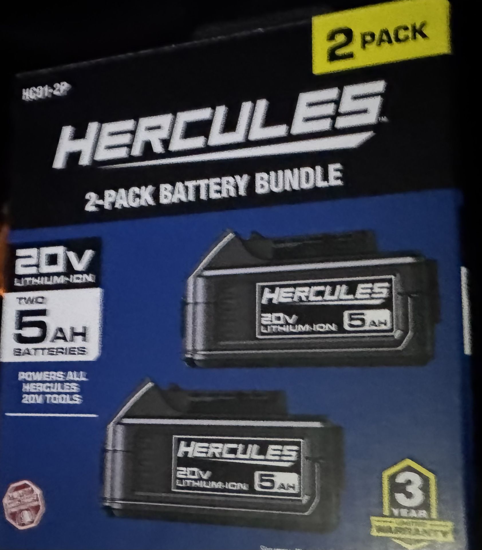 HURCULES 20v 5aH Lithium Ion Batteries  (2 Pack)