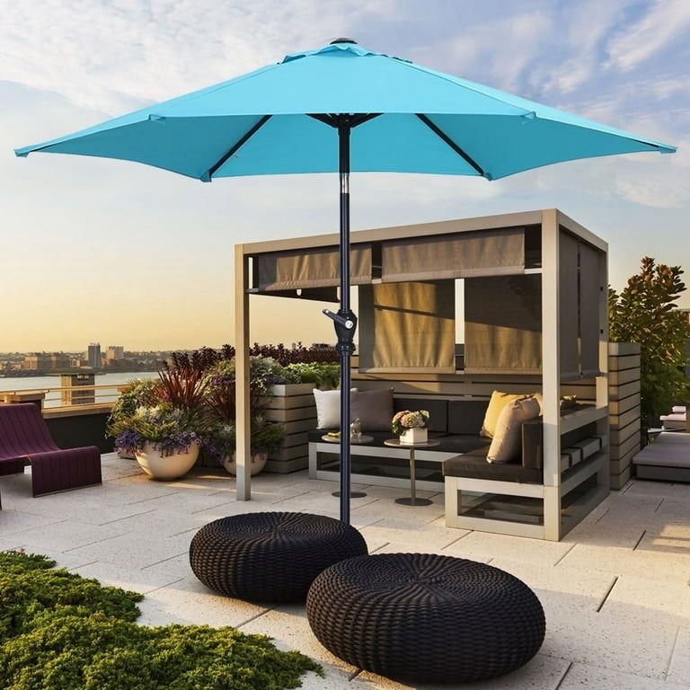 9 foot patio table umbrella Kingdom 9FT Patio Outdoor Umbrella w/Push Button Tilt and Crank, 8 Sturdy Ribs, UV Resistant Waterproof Market Umbrella for Pool, Deck, Backyard, Garden, Apple Green : Patio ensuring firmness and rustproof while providing you with smooth New Patio Umbrella, 9-Feet Outdoor