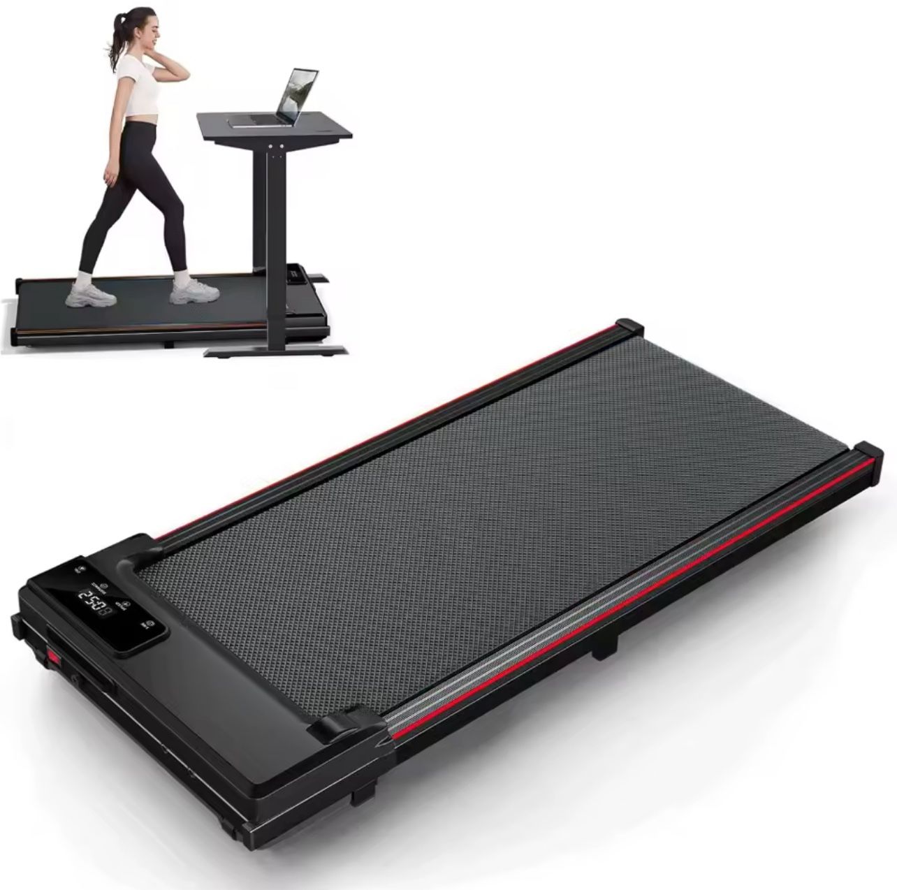 Walking Pad Treadmill with Incline, Portable Under Desk Treadmill with Incline, 2.5HP Folding Treadmills for Home Small Spaces