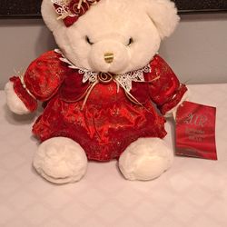 Dan Dee Stuffed Animal Teddy Bear Red White