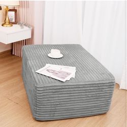 Plush Corduroy Ottoman