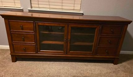 Solid wood entertainment center