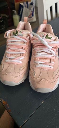 Skechers D'Lites-Bright Blossoms - Zapatos para niñas, color rosa claro, talla 6.5 de EE. UU. para niños pequeños