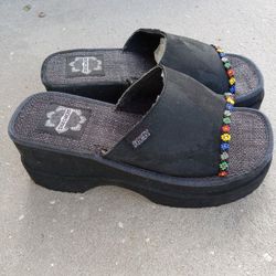 Vintage Skechers 90s Y2K Platform Beaded Sandals Size 8.5