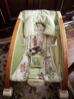 Wooden baby rocking musical bouncy chair