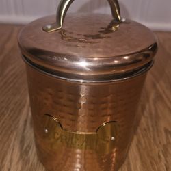 Handcrafted Copper Pet Treat Canister