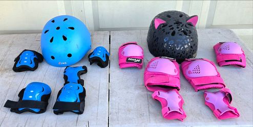 Kids Helmet and Pad Sets – Blue and Pink - 2 sets - North Glendale