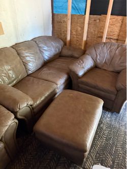 Leather couch set