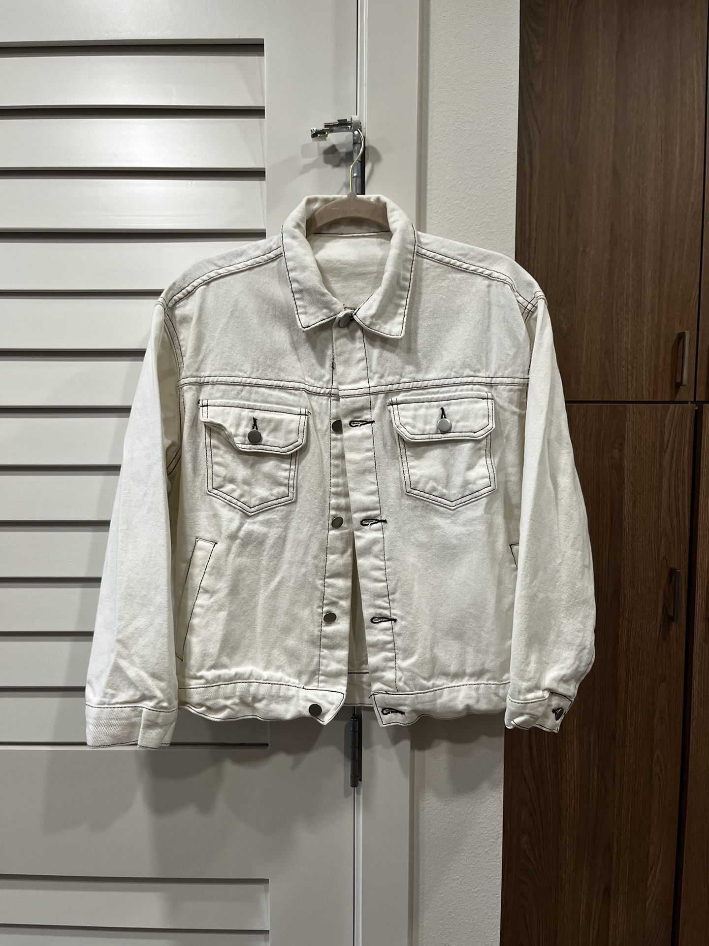 White Denim Oversized Jacket