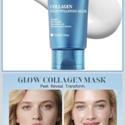 ISTON Collagen Night Wrapping Mask for Glass Skin - Elasticity& Hydration Boost,Reduces Dullness&Radiant Skin| Easy Peel-Off Collagen Face Mask Skin C