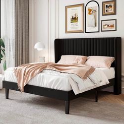 Black Velvet frame And mattress 