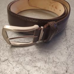 Roger Ximenez  men's Belt Signature Genuine Italian Calf Chocolate Brown
