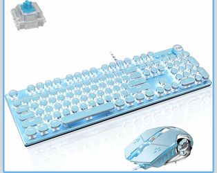 Basaltech Mechanical Vintage Typewriter-Style Keyboard + Mouse