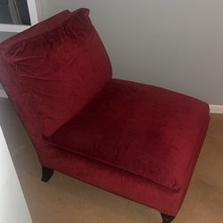 2 Red Armless Chairs