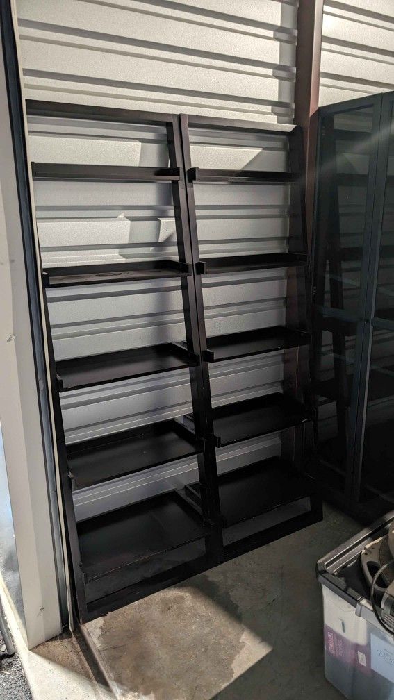 Black Ladder Bookshelves (Pair)