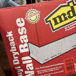 M-D Building Products 4-Inch x 60-Feet Dry Back Vinyl Wall Base, Flexible Dry Back Vinyl Trim with Toe