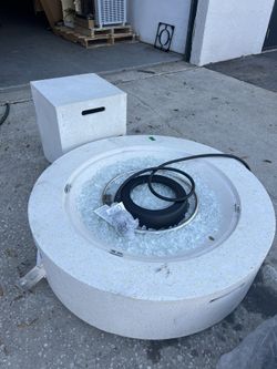 White 41” Round Fire Pit