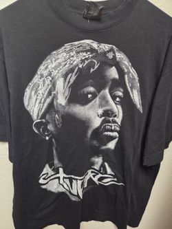 VINTAGE TUPAC Tshirt Black XL Portrait Rap Tee