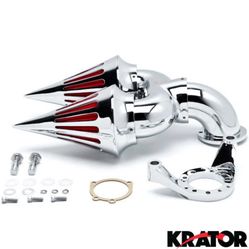 Chrome Dual Motorcycle Spike Intake Air Cleaner Filter Kit for Harley CV Carb Delphi V-Twin