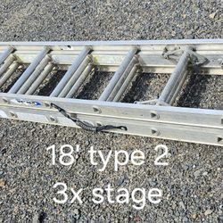 18' Werner 3xstage aluminum ladder-type 2(225#)