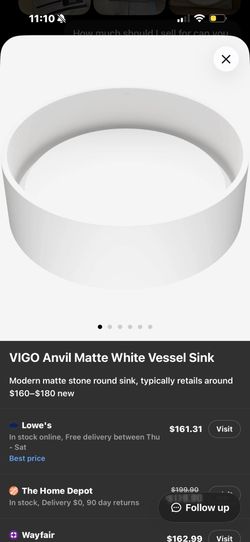 "Brand New VIGO Matte Stone Vessel Sink ✨