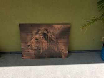 Lion Portrait Wood Pallet Wall Art