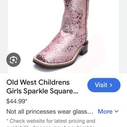 Old West Girls Cowgirl Glitter Boots
