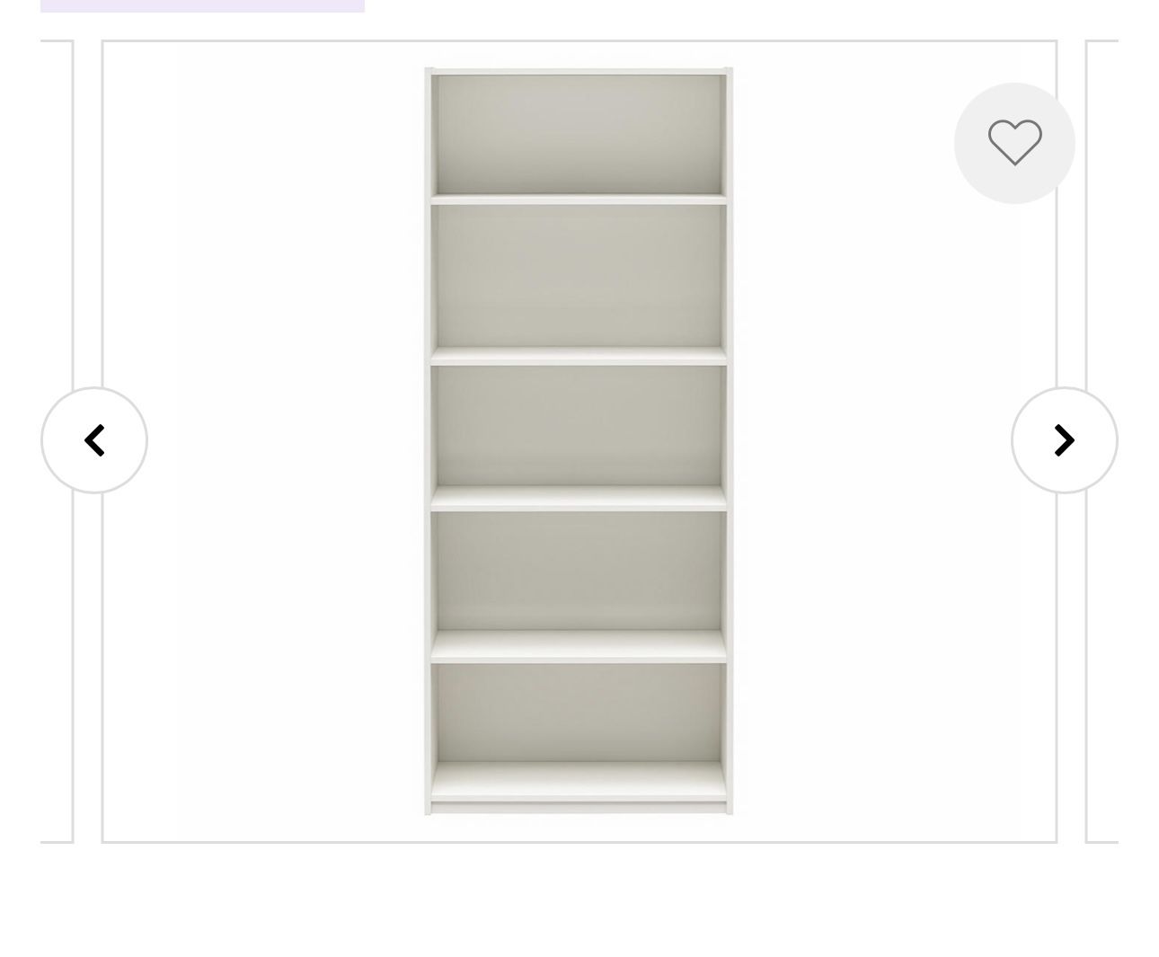 White 5-Shelf Bookcase NEW