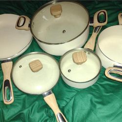 MR. CAPTAIN MR.CAPTAIN Pots Pans Set Nonstick,Induction Kitchen Cookware Sets,8 Pcs Granite Non Stick Cooking Set w/Frying Pans Saucepans(PFOS PFOA Fr