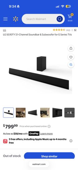SG10TY LG Soundbar for TV with Dolby Atmos® 3.1 channel, Best OLED matching