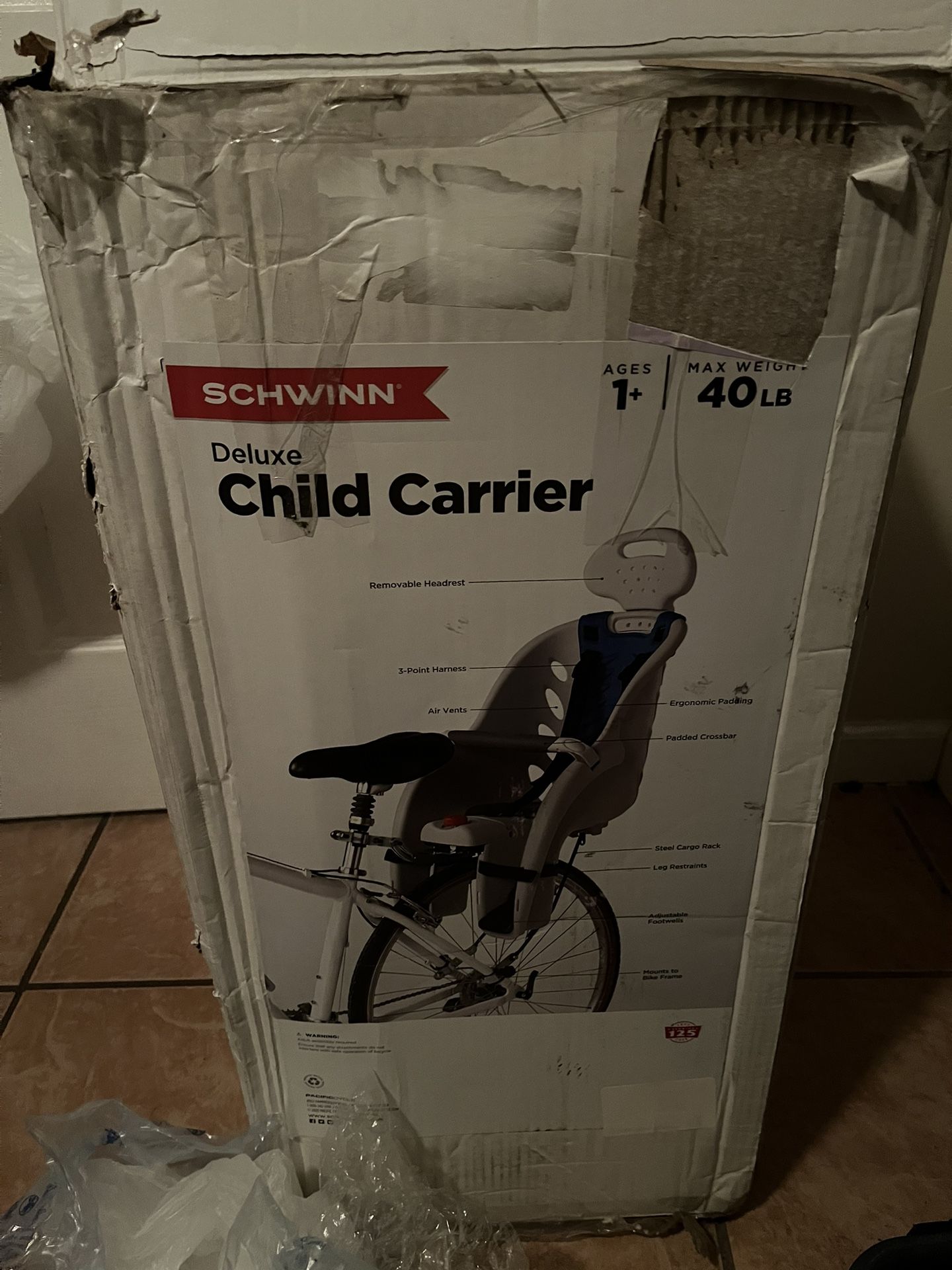 Brand New Schwinn Child Carrier For The Back Of A Bicycle