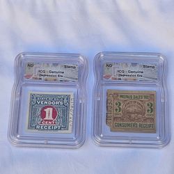 State of Ohio 1 and 3 ¢ Vendor's Receipt tax stamp