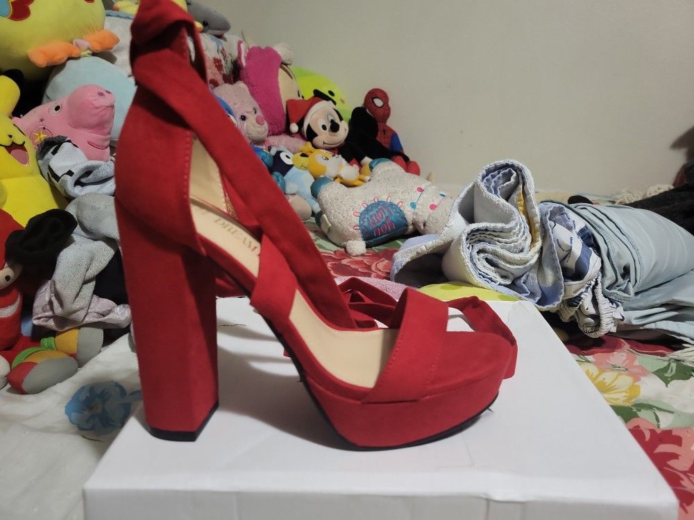 Red Platform Heels
