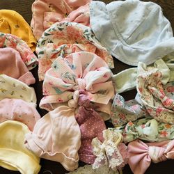 Baby Girl Hats And Bows Lot 