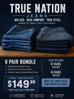 BIG SIZES, True Nation Jean lot