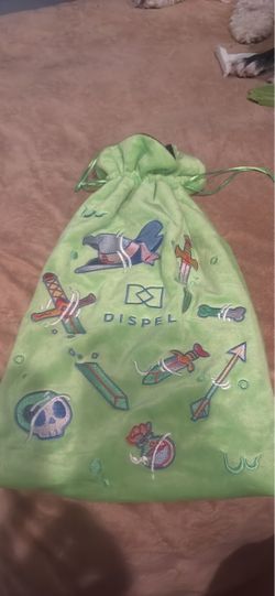 Dispel Dice Bag Green Embroidered Drawstring
