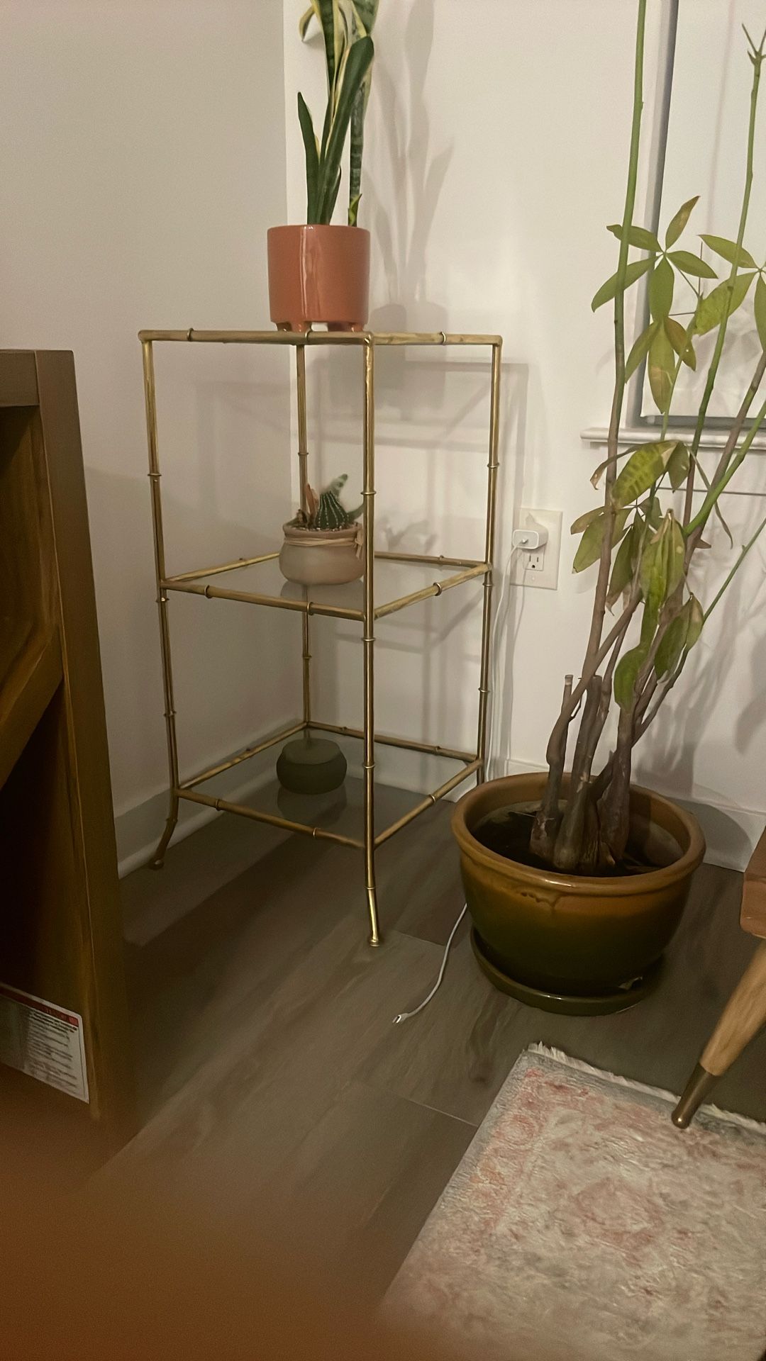 3tier Glass And Golden Rim