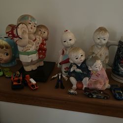 Vintage Japanese Chalk Figure Figures