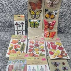 Crafters Square Sticker Autocollants Puffy Pop Up & Jewel 9 Pack New