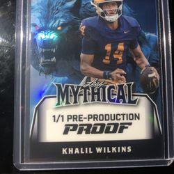 KHALIL WILKINS MYTHICAL 1/1 Pre Production Proof Leaf 