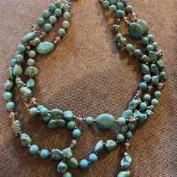 Sterling Silver Crystal Vintage 3 Strand Necklace 22”